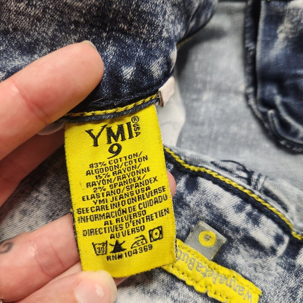 5/$15 YMI Acid Wash Grunge Jean Shorts - Picture 5 of 7